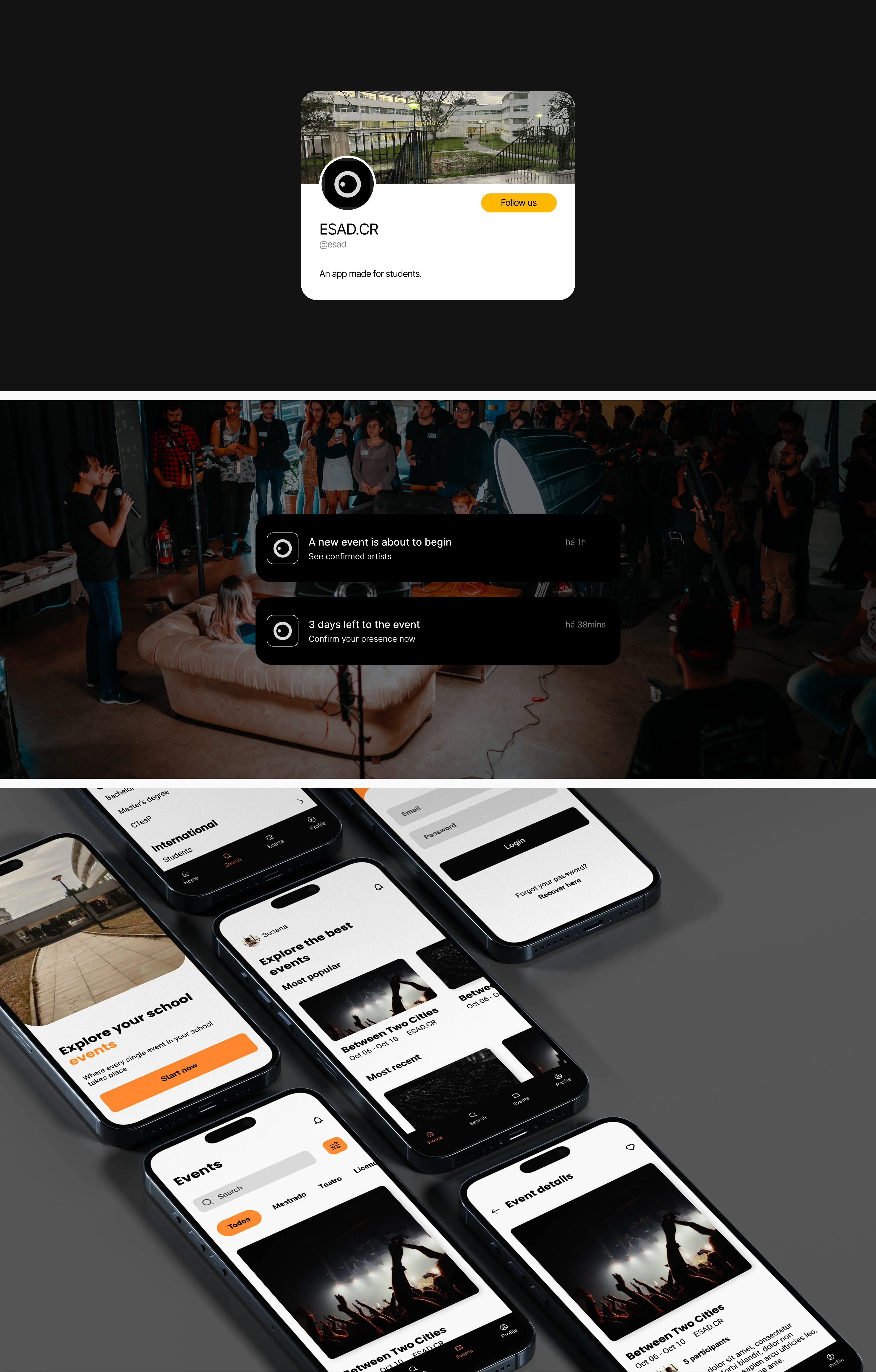 ESAD.CR Event App showcase